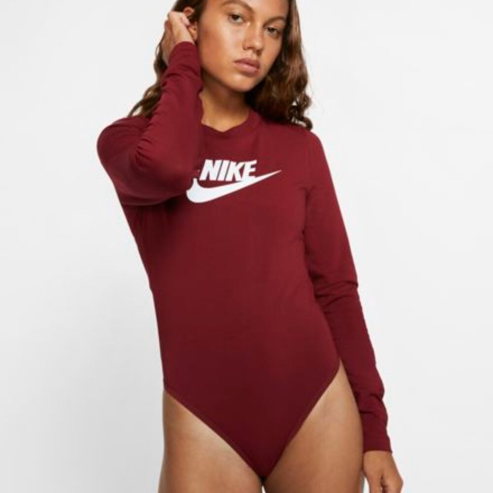 Nike Sportswear Heritage Long Sleeve Bodysuit - Team Red/White - Medium